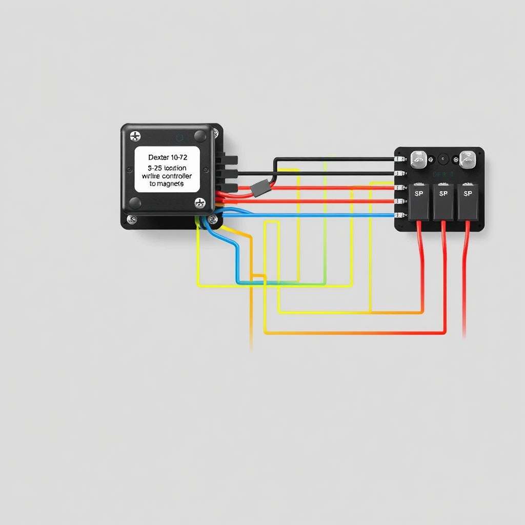 Diagram of Dexter 10-72 wiring from brake controller to magnets