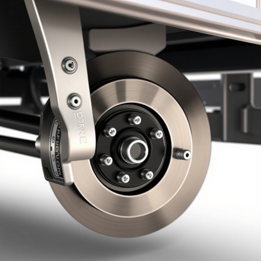 <clean photorealistic photo/illustration of a close-up of a Dexter Nev-R-Adjust 10-72 brak