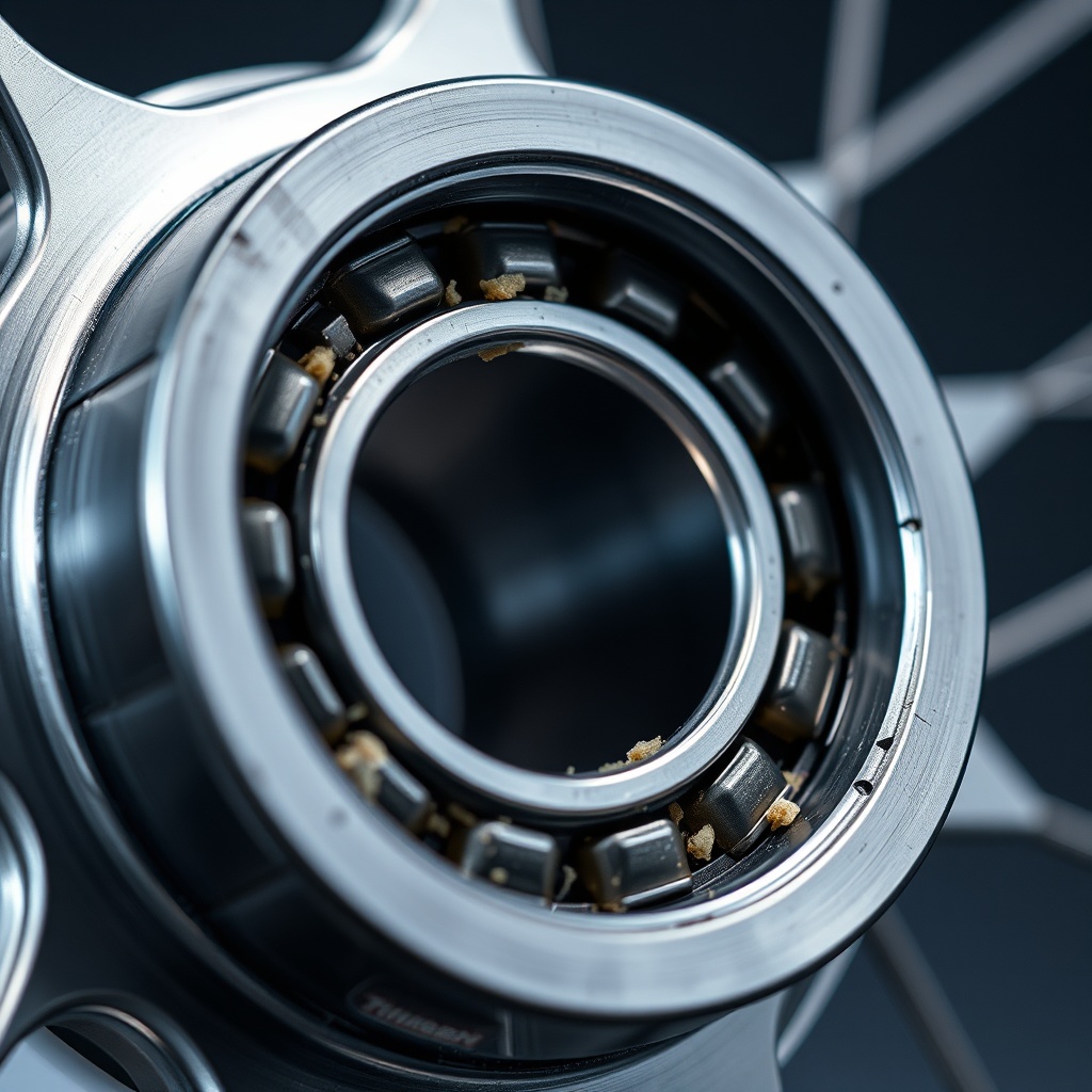 Close-up macro shot of a Timbren HD3500SL hub cross-section showing the inner and outer ta