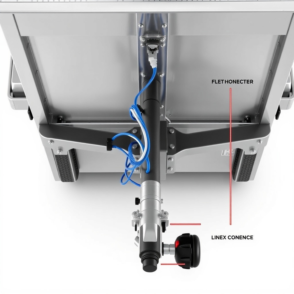 A photorealistic overhead view of a trailer chassis with the HD3500SL axle