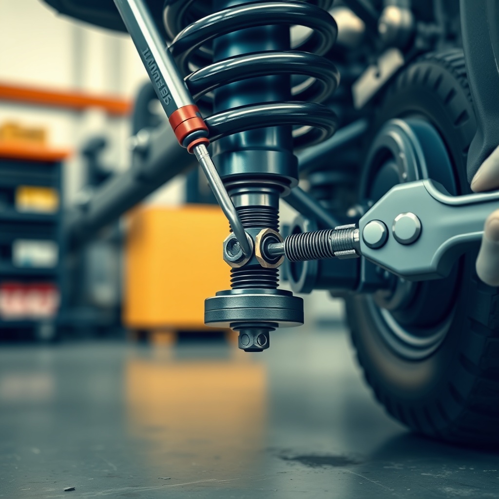 <clean photorealistic photo/illustration of a Timbren HD3500SL suspension unit being inspe